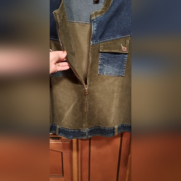 Ladies Lindsey Michelle Denim/Corduroy Front Pockets Open Front Full Zipper 20W - Picture 5 of 8